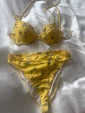 Out from Under Yellow Floral Bikini Top and High-Cut Bottoms